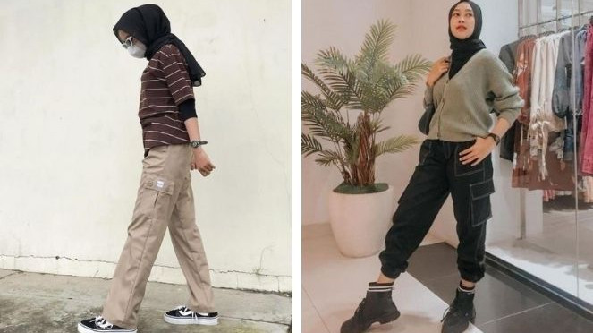 Ootd Celana Cargo Wanita Berhijab Untuk Tampilan Kasual