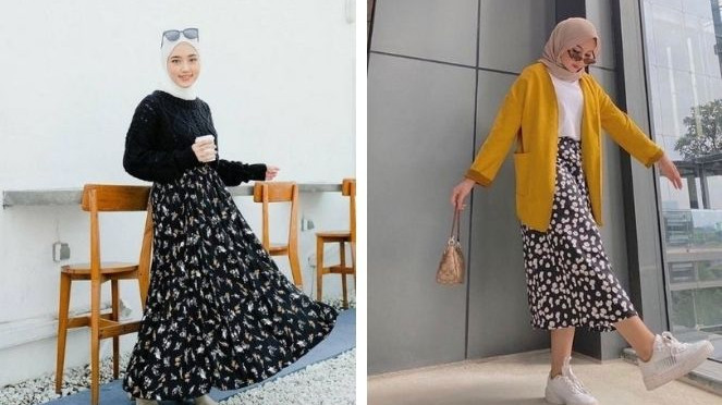 OOTD Rok Daisy dan Hijab Kekinian untuk Tampil Lebih Girly