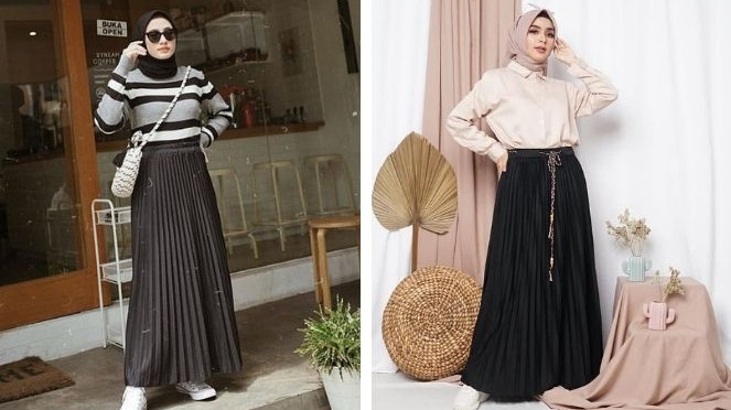 6 OOTD Rok Plisket Hitam yang Bikin Penampilan Elegan